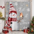 thumbnail image 2 of Christmas Snowman Bird on Grey Shower Curtain for Bathroom, Gold Snowflakes Seamless Waterproof Shower Curtains Washable Quick Dry with Hooks Bathtub Curtains 72x72IN, 2 of 9