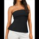 thumbnail image 1 of Tops de Tubo para Salir para Mujer 2025, Camisetas de Verano con Hombros Descubiertos y Espalda Descubierta, Lindas Camisetas de Trabajo, Tops de Vacaciones, Conjuntos Y2K. Negro S, 1 of 8