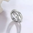 thumbnail image 5 of 316L Stainless Steel Triple Tone Tri-Roll Band Women Simple Silver Polished Ring, 5 of 6