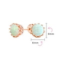 thumbnail image 4 of Bling Jewelry Womens Iridescent Opal Crown Stud Earrings Rose Gold & Sterling Silver 6MM Birthstone, 4 of 6