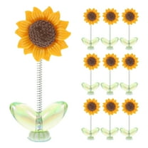 10 Pcs Sunflower Car Accessories Dashboard Decorations Shaking Flowers Bobblehead Dashboard Car Decor For Men Women Car Interior Desk Ornaments