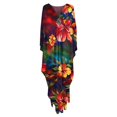 thumbnail image 4 of Womens Beach Cover Up Long Sleeve Loose Fit Sun Robe Tunic Resort Floral Print Multicolour One Size, 4 of 4