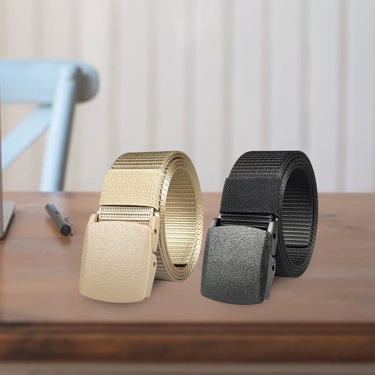 Metal-free Nylon Belt Men Weaving Strap Holeless Adjustable  display picture 2