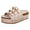 Beige, variant on Wedge Sandals for Women Comfortable Studded Suede Boho Platform Slides Adjustable Strap Open Toe Summer Vacation Shoes Brown Size 6