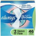 thumbnail image 1 of Always Infinity with FlexFoam Pads for Women, Size 2, Heavy Absorbency, with Wings, Unscented 46 count, 1 of 19