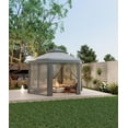 thumbnail image 4 of Gazebo Escamotable 13 X 13 Pi, Tente Extérieure Instantanée à un Clic avec Moustiquaire, 3 Hauteurs Réglables, Cadre Robuste, Sac à Roulettes, 4 of 6