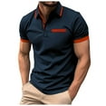 thumbnail image 2 of Mens Pique Polo Shirt Casual With False Pockets On The Chest Roll Neck Buttons Versatile Men'S Clothing, 2 of 4