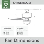 Hunter 52 inch Indoor Ceiling Fan with LED Light - Brown Ceiling Fan with Pull Chain, For Bedroom or Living Room, Standard Mount, No Remote, 5 Blades - Italian Countryside 53200, P.A. Cocoa