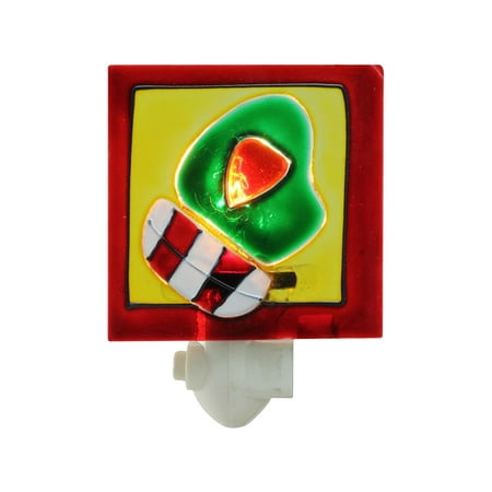 3.5" Christmas Traditions Red and White Striped Green Holiday Mitten Night Light