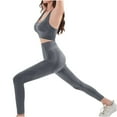 thumbnail image 4 of Ailaofu 2 Piece Workout Sets For Women Seamless High Waisted Matching Exercise Leggings and Sports Bra Active Set, 4 of 7