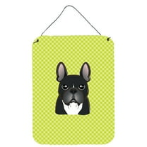 Carolines Treasures BB1289DS1216 Checkerboard Lime Green French Bulldog Wall and Door Hanging Prints