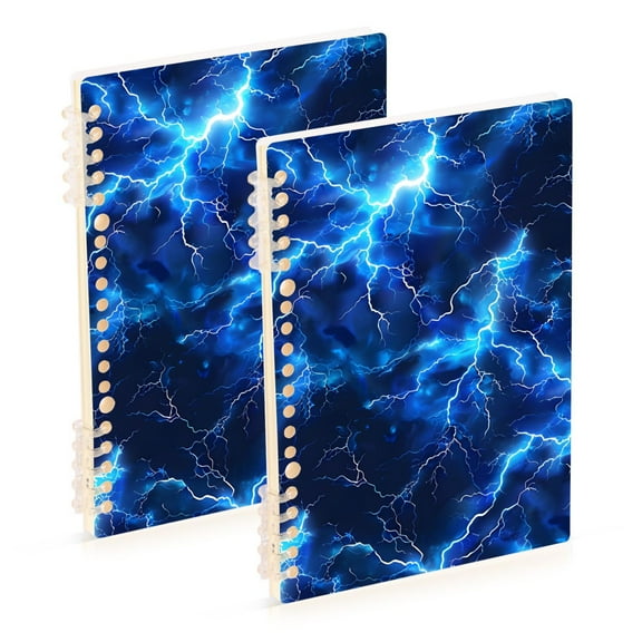 joogoo Spiral Journal Notebook Blue Lightning College Ruled Notebooks 8.3" x 5.7" 2 PCs