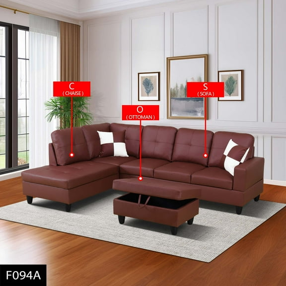 MAYEERTY Modern Adult 3-Piece Couch Set Versatile Style Comfortable Everyday Seating Living Room