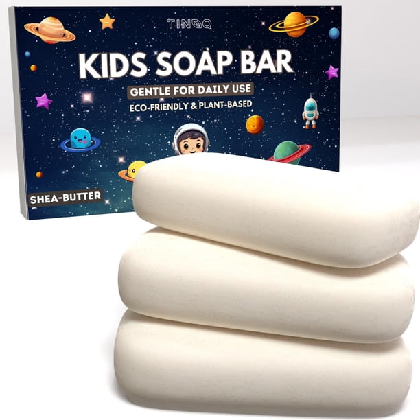 TINOQ Jabón en barra hipoalergénico para niños para pieles sensibles - Ingredientes naturales con manteca de karité
