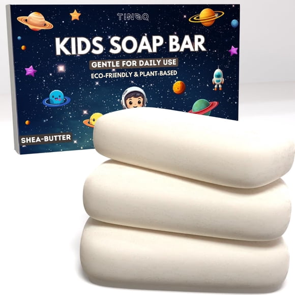 TINOQ Jabón en barra hipoalergénico para niños para pieles sensibles - Ingredientes naturales con manteca de karité