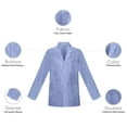 thumbnail image 4 of Panda Uniform by HeedFit Men's Lab Coat, 3 Pockets, Button Front, 31", XL, Sky Blue., 4 of 6