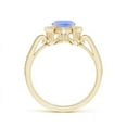 thumbnail image 2 of ANGARA Natural Cushion 1.6 ct Tanzanite Halo Ring in 14K Yellow Gold for Women (Size-8x6mm) | December Birthstone, Birthday, Anniversary, Jewelry Gift for Women | Natural Tanzanite Ring, 2 of 8