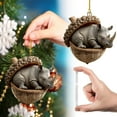 thumbnail image 2 of Sunxin Hangs Animal Ornaments – Cozy Christmas Ornaments Acrylic Cute Animal Christmas Trees Hanging Decorations Rustic Nature Themed Home Decor Animal Lovers, One Pendant, 2 of 5