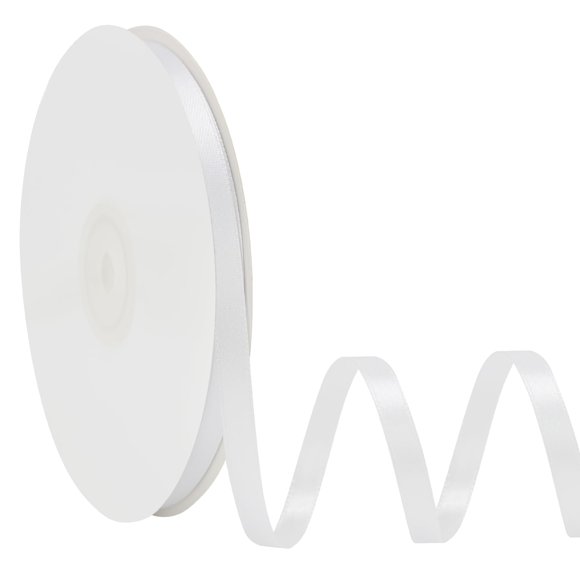 Cinta Simplegoal de doble cara, satén blanco, 6 mm x 45 m