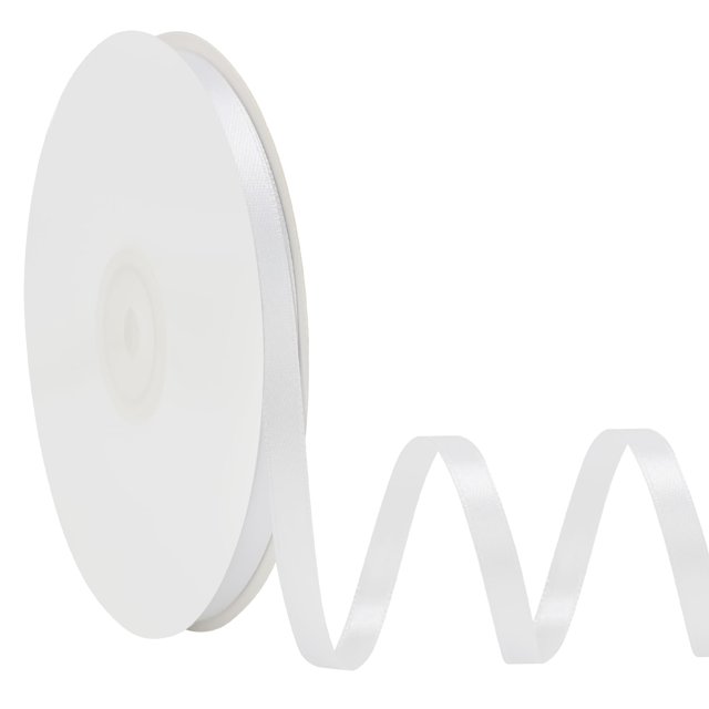 Cinta Simplegoal de doble cara, satén blanco, 6 mm x 45 m