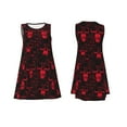 thumbnail image 7 of Lsque Red Skulls 2 Pattern Summer Dresses for Women – Sleeveless T-Shirt Swing Sundress, Perfect for the Beach and Casual Days, 7 of 7