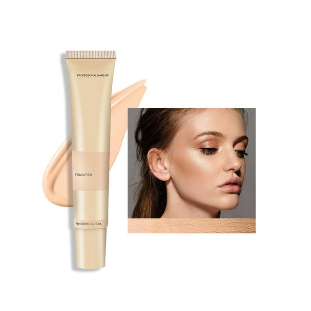 Fond de Teint Correcteur Beauté Durable Imperméable Fond de Teint Contrôle du Sébum Fond de Teint Correcteur Longue Tenue Non Transférable Résistant à la Transpiration et Imperméable 30 ml, Correcteur pour Femmes