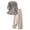 Gray, variant on Linen Sets for Women 2 Piece 3/4 Sleeve Button Down Polo Shirt and Causal Wide Leg Pant Sets Retro Lounge Outfits, L-3