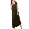 thumbnail image 5 of HomeGardon Nightgowns for Women,Women's Sleepwear,Women's Round Neck Solid Color with Chest Cushion Loose and Comfortable Plus Size Home Skirt,M-XXL, 5 of 7
