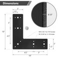 thumbnail image 3 of Sihnman 10"x10" L shape steel flat bracket (2 pc) with powder coating as mending plate, right angle brackets, connecting brackets, L strap. corner metal plate with holes, L plate for truss framing, 3 of 7