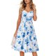 thumbnail image 1 of VISgogo Vestido sin mangas de verano para mujer, estampado de flores/leopardo para adultos, cuello en V, correa de espagueti cruzada, una pieza con bolsillos VISgogo  moda, 1 of 6