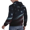 thumbnail image 6 of Uemuo American Flag Waving Print Pattern Men's Hoodie - Casual Pullover Hoodie with Kangaroo Pocket, Stylish Hooded Sweatshirt for Everyday Wear-XX-Large, 6 of 7
