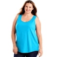 thumbnail image 1 of Just My Size Womens Cotton Jersey Shirttail Tank Top, 1X, Process Blue, 1 of 2