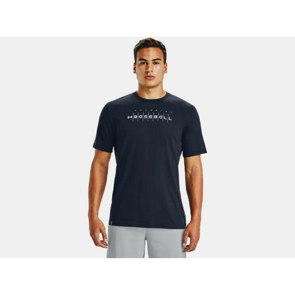 Under Armour Men's UA Baseball Wordmark Graphic T-Shirt 1356852-410 Midnight Navy