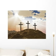 Three Cross Calvary Hill Wall Mural by Wallmonkeys Peel and Stick Graphic (36 in W x 27 in H) WM67226