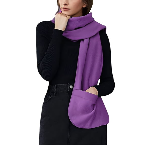 TELOLY Winter Scarves Pashmina Shawl Soft Cozy Fleece Wrap Shawl with Large Front Pockets – Warm Blanket Scarf for Women Womens Wraps and Shawls