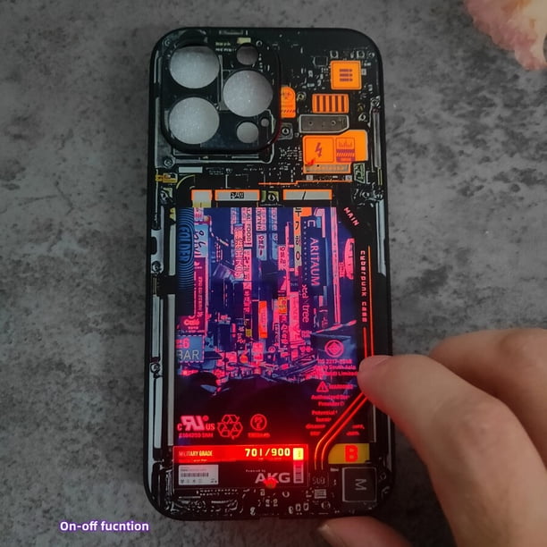 Funda de teléfono con botón de encendido y apagado para IPhone, carcasa bonita con Flash Led para IPhone 14, 13, 12, 11 Pro, X, XS, Max, XR, 7, 8 Plus, SE, dibujos animados luminosos, Jujutsu Kaisen qiuyongming unisex