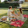 thumbnail image 4 of Christmas Outdoor Rug for Patio/Deck/Porch, Non-Slip Large Area Rug 3 x 5 Ft, Winter Poinsettia Berry Black White Plaid Indoor Outdoor Rugs Washable Area Rugs, Reversible Camping Rug Carpet Runner, 4 of 8
