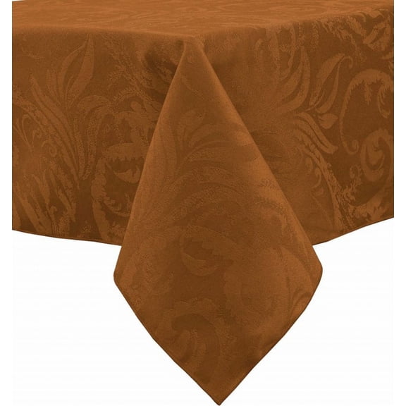 Autumn Scroll Bronze Rust Damask Fabric Tablecloth Table Cloth 60x144 Ob