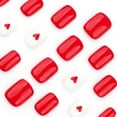 thumbnail image 5 of FSTDelivery Press On Nails - Pure Hearted | Short Almond Nails with Heart Accents, Reusable Stick On Fake Nails with Glue | Love In Bloom Spring Nails | 24 Pcs Nail Kit with Glue, Clearance, 5 of 7