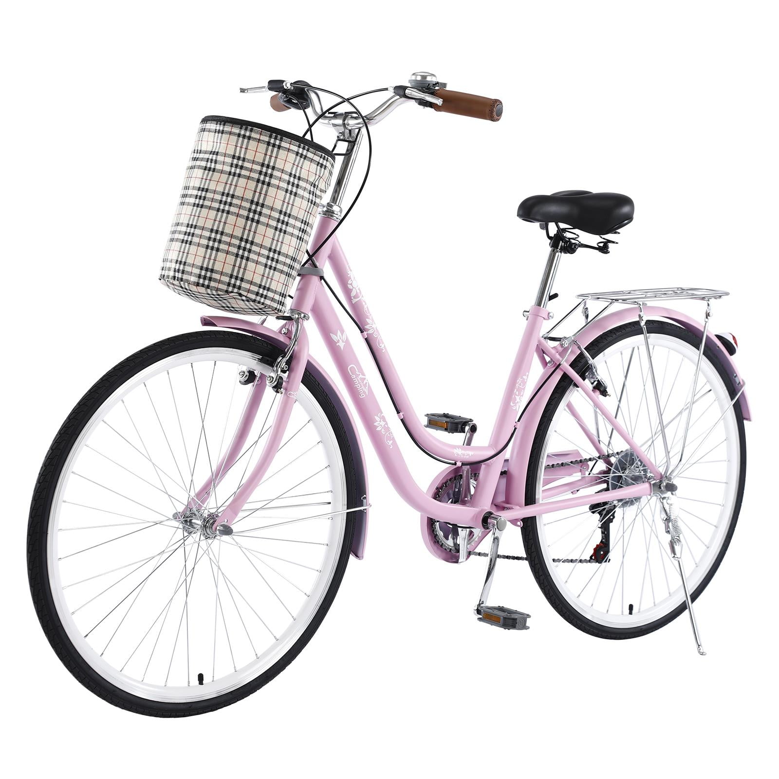 Campingsurvivals City Commuter Bike With 7 Speed For Men Women Pink Walmart Com