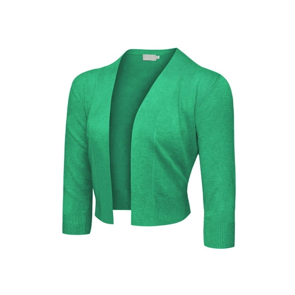G-Style USA Women's 3/4 Sleeve Open Front Cropped Cardigan Sweater (S-XL)