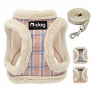 Didog Soft/Cosy Dog Vest Harness and Leash Set Cute Warm Fleece Padded No Pull Escape Proof Cat Jacket Harness for Walking
