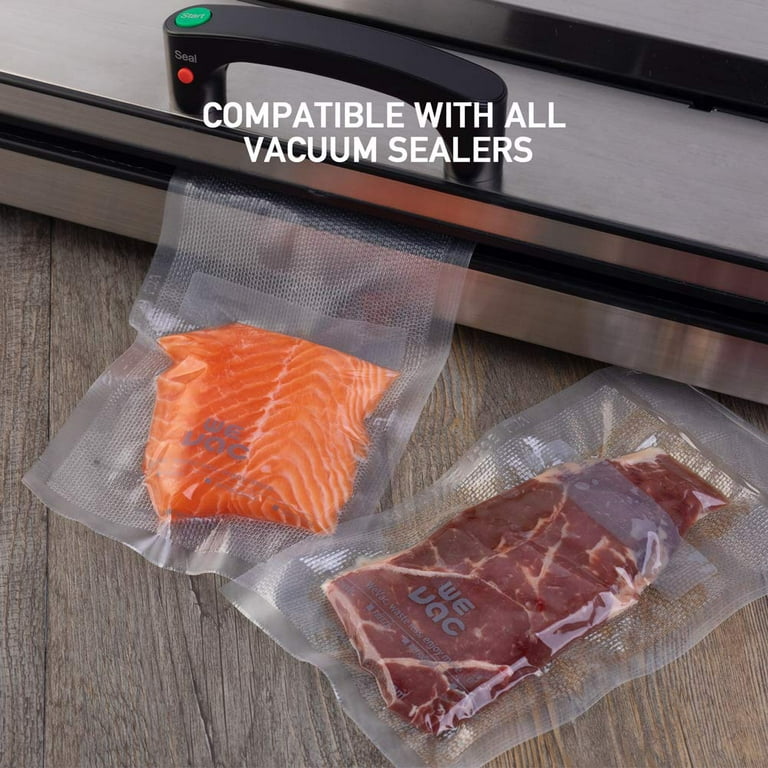 Wevac Vacuum Sealer Bags 11x50 Rolls 2 Pack for Food Saver, Seal A Meal, Weston. Commercial Grade, BPA Free, Heavy Duty, Great for VAC Storage, Meal