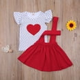 thumbnail image 6 of Seyurigaoka Girl’s Polka Dot Heart T-shirt and Solid Color Suspender Skirt Set, 6 of 8