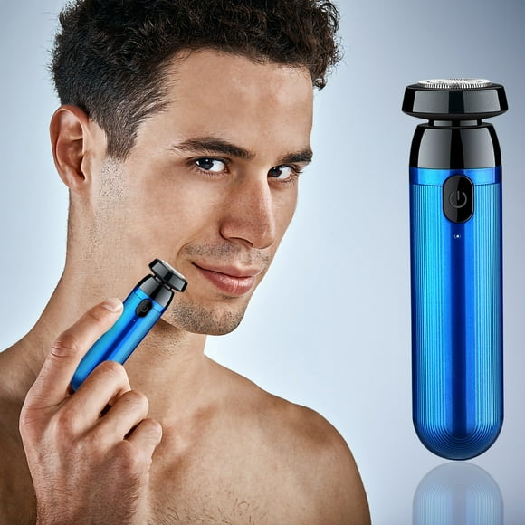 Deals 50% Off Clear Portable Shaver - USB Rechargeable Shaver With Compact Wireless Fast Charging Nasal Mustache Clippers For Wet And Dry Use Blue
