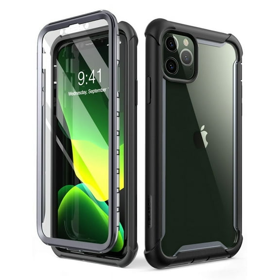 i-Blason Ares Case for iPhone 11 Pro Max 6.5 inch 2019 Release, Dual Layer Rugged Clear Bumper Case with Built-in Screen Protector (Black)