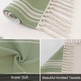 thumbnail image 6 of Sage Green Washable Area Rug 3'x5', Farmhouse Sage Green White Striped Woven Cotton Tassels Kitchen Rugs, Non Slip Indoor Door Mat Throw Carpet for Entryway Living Room Nursery Laundry Room, 6 of 9