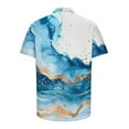 thumbnail image 5 of Ecqkame Men's Hawaiian Tops Short Sleeve Tropical Floral Printed Shirts Button Down Holiday Vacation Beach Shirt Clothings Blue L, 5 of 5