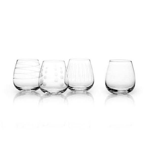 Mikasa Cheers 14-Ounce Stemless Wine Glasses, Service for 4