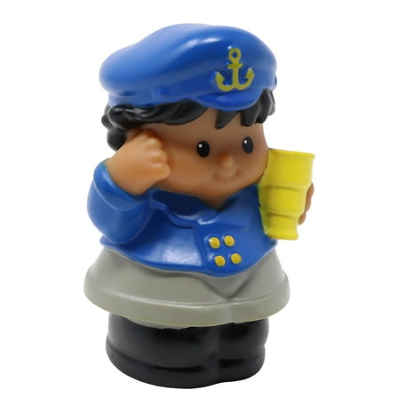 Replacement Part for Collectible Fisher-Price Little People Pirate Ship Floaty Boat Playset X0059 - Replacement Hispanic Sea Captain Roberto Figure - Holding Telescope
